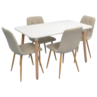 Обеденные стол со стульями Evelin 405-1WO + 4 YTC-080Wo Прямоугольная / ДСП / Light Beige
