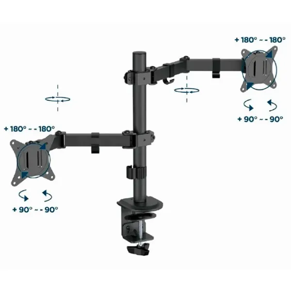 Suport pentru monitor Gembird MA-D2-03 VESA 100 x 100 mm/ Black photo 3