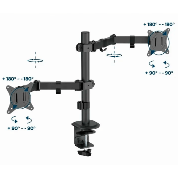 Suport pentru monitor Gembird MA-D2-03 VESA 100 x 100 mm/ Black photo 3