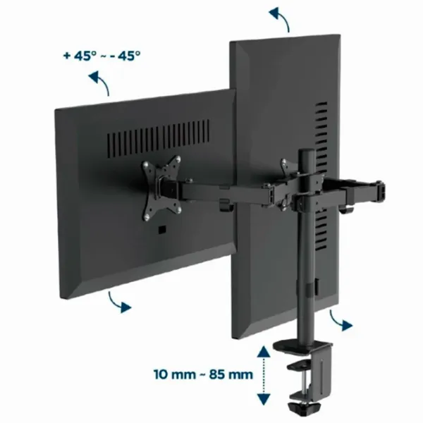 Suport pentru monitor Gembird MA-D2-03 VESA 100 x 100 mm/ Black photo 5