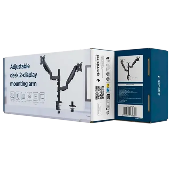 Suport pentru monitor Gembird MA-DA2P-02 VESA 100 x 100 mm/ Black photo 4