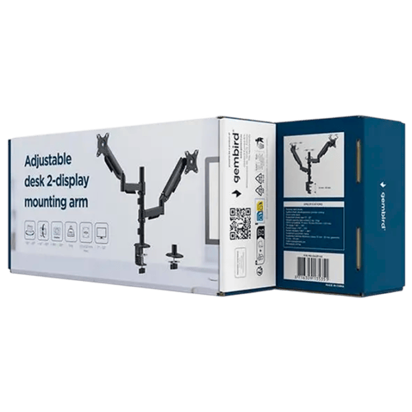Suport pentru monitor Gembird MA-DA2P-02 VESA 100 x 100 mm/ Black photo 4