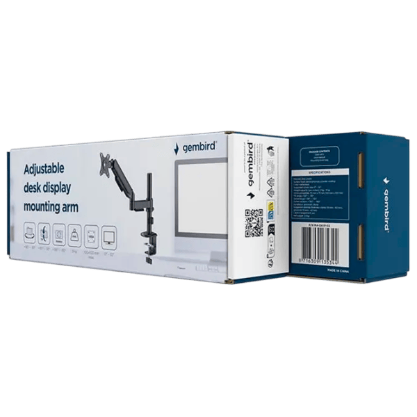 Suport pentru monitor Gembird MA-DA1P-02 VESA 100 x 100 mm/ Black photo 5