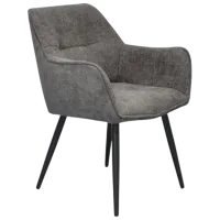 Set masă și scaune Evelin DT 402-6B + 4 YTC-090B Rotundă / PAL / Dark Gray photo 3