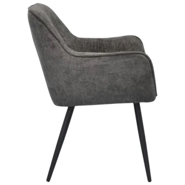 Обеденные стол со стульями Evelin DT 402-6B + 4 YTC-090B Круглая / ДСП / Тёмно-серый photo 4