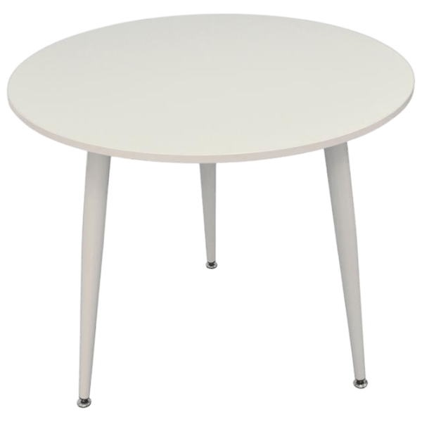Set masă și scaune Evelin DT 404-5Wh + 3 YTC-055Wh Rotundă / PAL / Light Gray photo 4