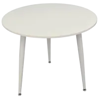 Set masă și scaune Evelin DT 404-5Wh + 3 YTC-055Wh Rotundă / PAL / Light Gray photo 4