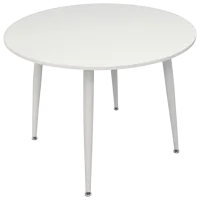 Set masă și scaune Evelin DT 402-5Wh + 4 YTC-055Wh Rotundă / PAL / Light Gray photo 2