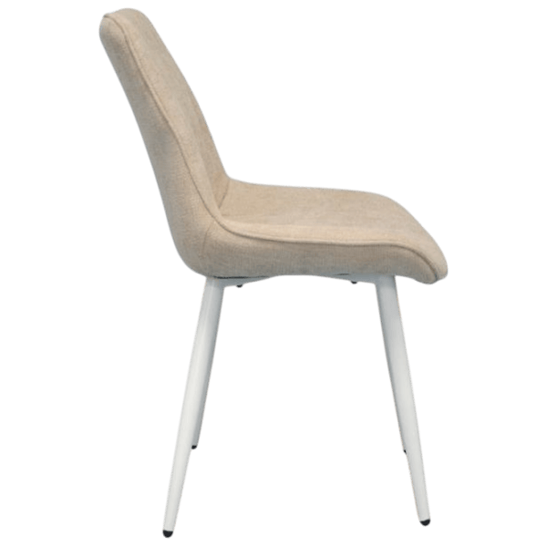 Обеденные стол со стульями Evelin DT 402-5Wh + 4 YTC-055Wh Круглая / ДСП / Light Beige photo 5