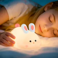 Lampă de noapte Hoco Silicone Lamp Rabbit White photo 4