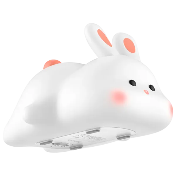 Lampă de noapte Hoco Silicone Lamp Rabbit White photo 5