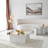 Set măsuțe de cafea Trendy Jazz GTR000883 White photo 4