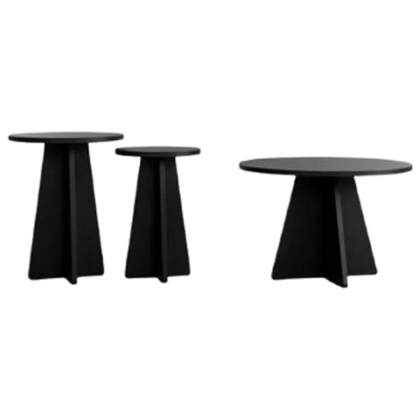 Set măsuțe de cafea Trendy Ciuperca 3 Ciuperca 3 Black photo 1