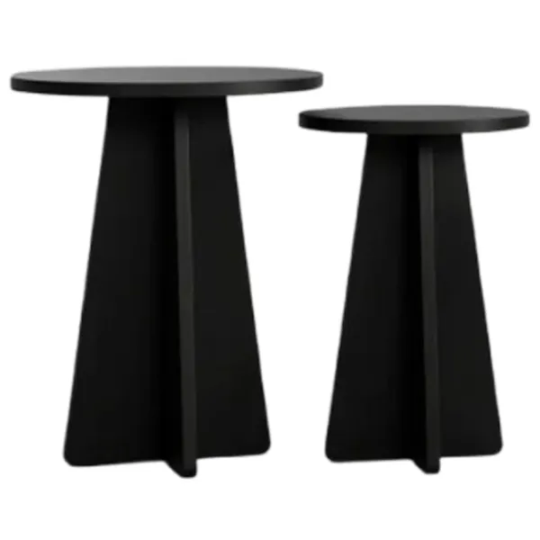 Набор журнальных столиков Trendy Ciuperca 2 GTR000752 Черный photo 1