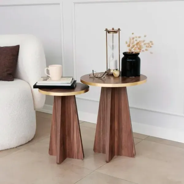 Set măsuțe de cafea Trendy Ciuperca 2 GTR000753 Brown photo 4