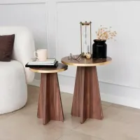 Set măsuțe de cafea Trendy Ciuperca 2 GTR000753 Brown photo 4