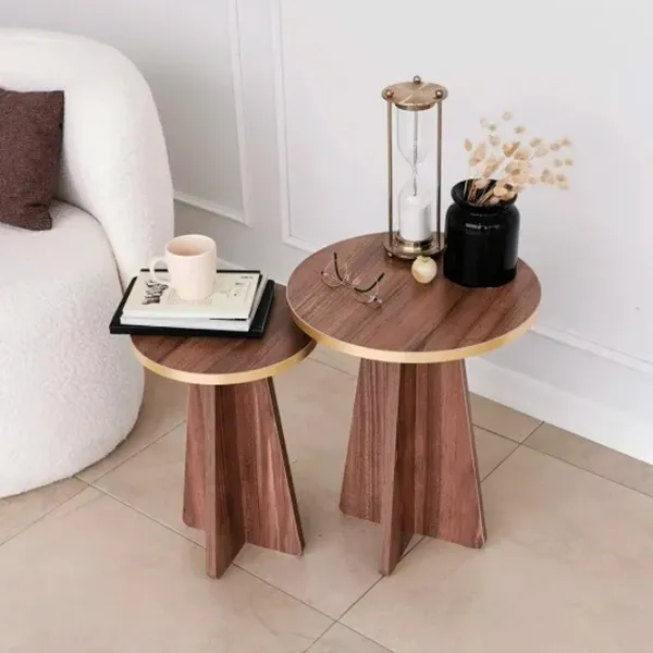 Set măsuțe de cafea Trendy Ciuperca 2 GTR000753 Brown photo 5
