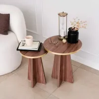 Set măsuțe de cafea Trendy Ciuperca 2 GTR000753 Brown photo 5