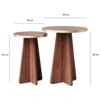 Set măsuțe de cafea Trendy Ciuperca 2 GTR000753 Brown photo 6