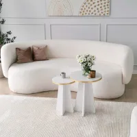 Набор журнальных столиков Trendy Ciuperca 2 GTR000754 Белый photo 2
