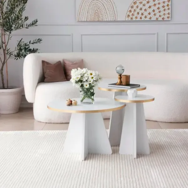Set măsuțe de cafea Trendy Ciuperca 2 GTR000754 White photo 3