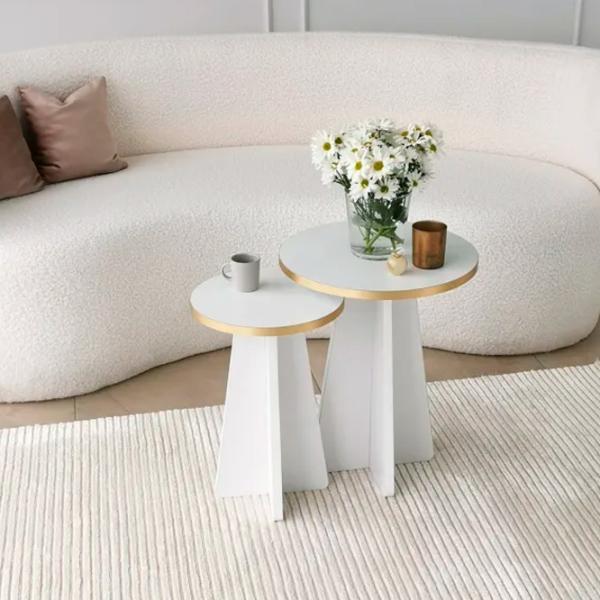 Set măsuțe de cafea Trendy Ciuperca 2 GTR000754 White photo 4