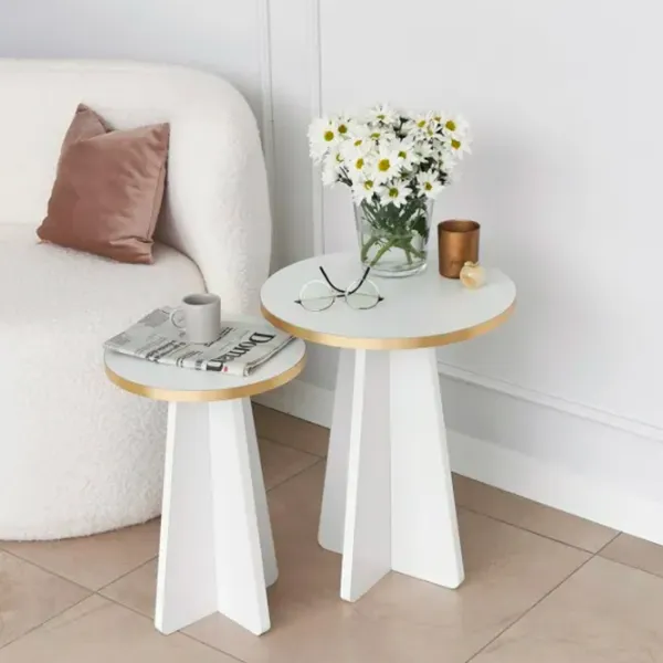 Set măsuțe de cafea Trendy Ciuperca 2 GTR000754 White photo 5