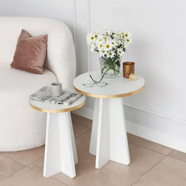 Set măsuțe de cafea Trendy Ciuperca 2 GTR000754 White photo 5