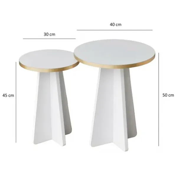 Set măsuțe de cafea Trendy Ciuperca 2 GTR000754 White photo 6