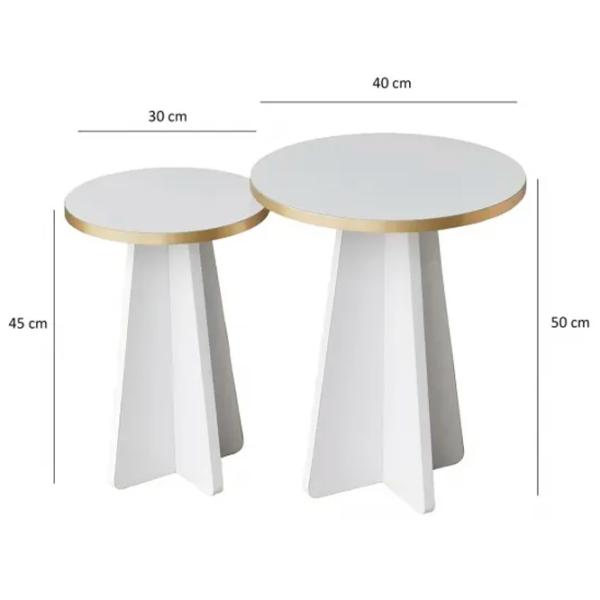 Set măsuțe de cafea Trendy Ciuperca 2 GTR000754 White photo 6