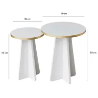 Набор журнальных столиков Trendy Ciuperca 2 GTR000754 Белый photo 6