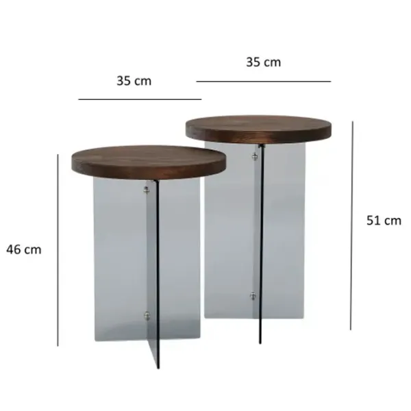 Набор журнальных столиков Trendy Serenity 2 GTR000908 Коричневый photo 4