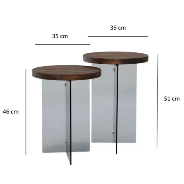 Набор журнальных столиков Trendy Serenity 2 GTR000908 Коричневый photo 4