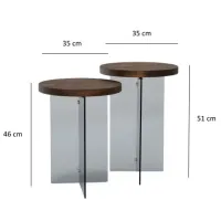 Set măsuțe de cafea Trendy Serenity 2 GTR000908 Brown photo 4
