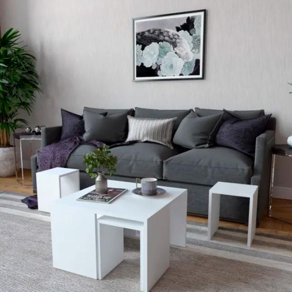 Set măsuțe de cafea Trendy Ortanca GTR000573 White photo 3