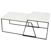 Set măsuțe de cafea Trendy Orta Sehpa GTR000570 White