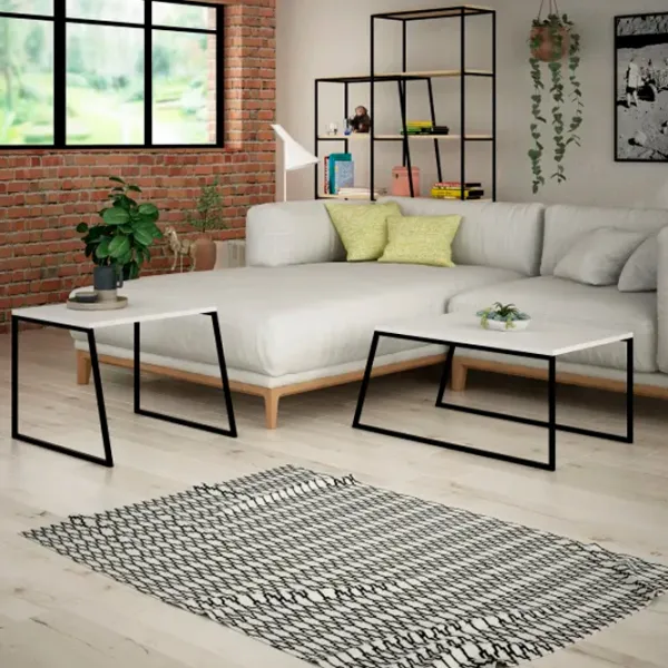 Set măsuțe de cafea Trendy Orta Sehpa GTR000570 White photo 6