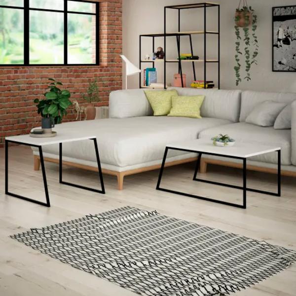Set măsuțe de cafea Trendy Orta Sehpa GTR000570 White photo 6