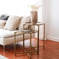 Set măsuțe de cafea Trendy S406 GTR000850 Gold photo 4
