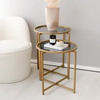 Set măsuțe de cafea Trendy S406 GTR000850 Gold photo 5