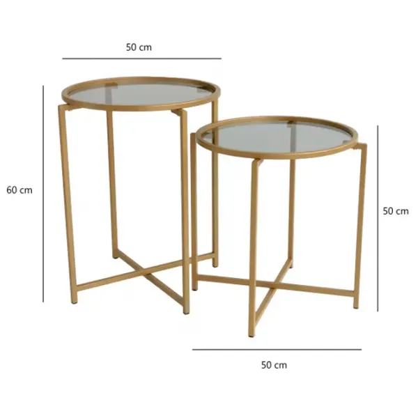 Set măsuțe de cafea Trendy S406 GTR000850 Gold photo 9