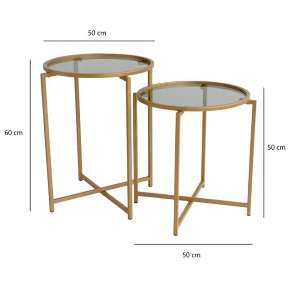 Set măsuțe de cafea Trendy S406 GTR000850 Gold photo 9