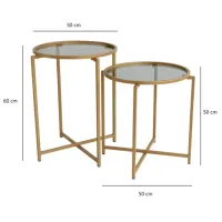 Set măsuțe de cafea Trendy S406 GTR000850 Gold photo 9