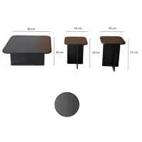 Set măsuțe de cafea Trendy BLUES GTR000857 Black photo 6