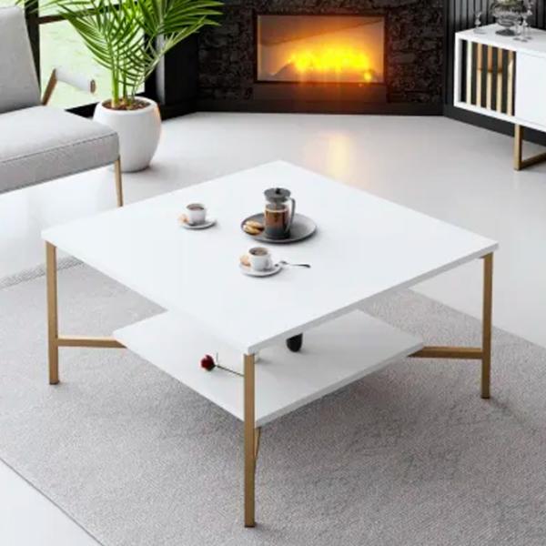 Măsuță de cafea Trendy Gold Line GTR006163 White photo 2