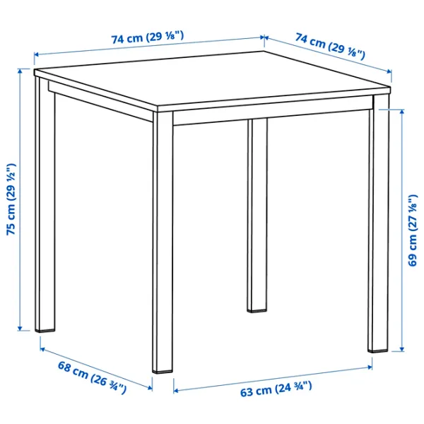 Masă de bucătărie fixă Ikea Vihals PAL/ White photo 3