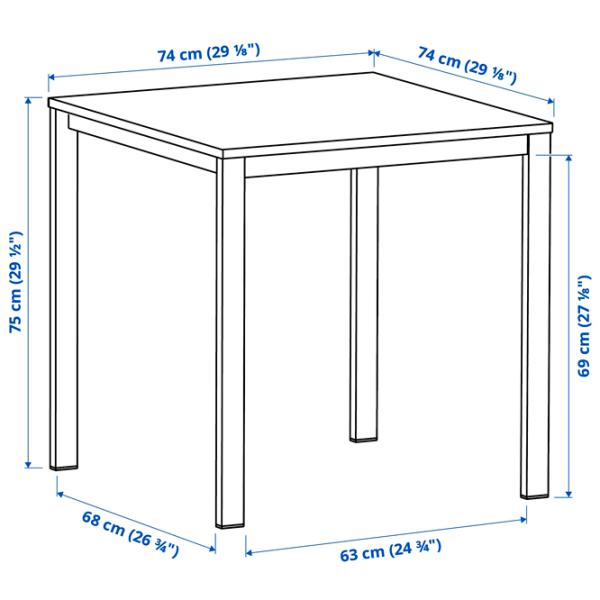 Masă de bucătărie fixă Ikea Vihals PAL/ White photo 3