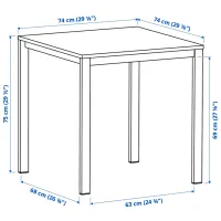 Кухонный стол зафиксированный Ikea Vihals ДСП/ Белый photo 3