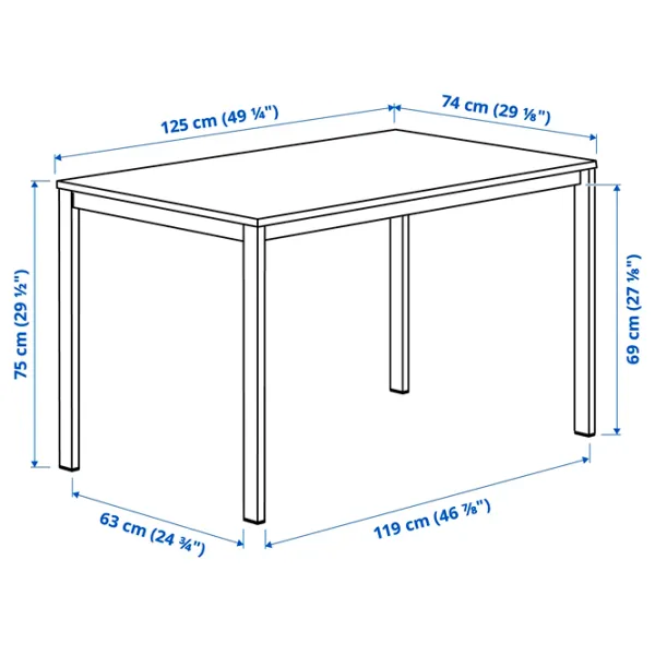 Masă de bucătărie fixă Ikea Vihals PAL/ White photo 4