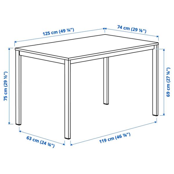Masă de bucătărie fixă Ikea Vihals PAL/ White photo 4